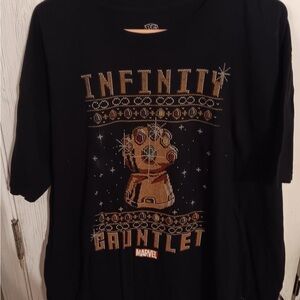 Marvel Infinity Gauntlet Black Tee with Gold Design